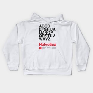 Helvetica Font Design - Helvetica Typeface Design. Typographic Design. Kids Hoodie